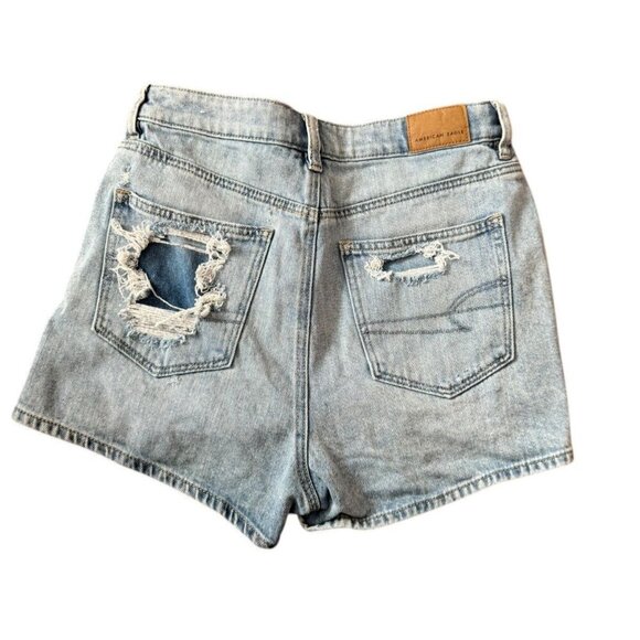 American Eagle Outfitters Light Wash Distressed Denim Festival Jean Shorts 2 - Picture 2 of 9